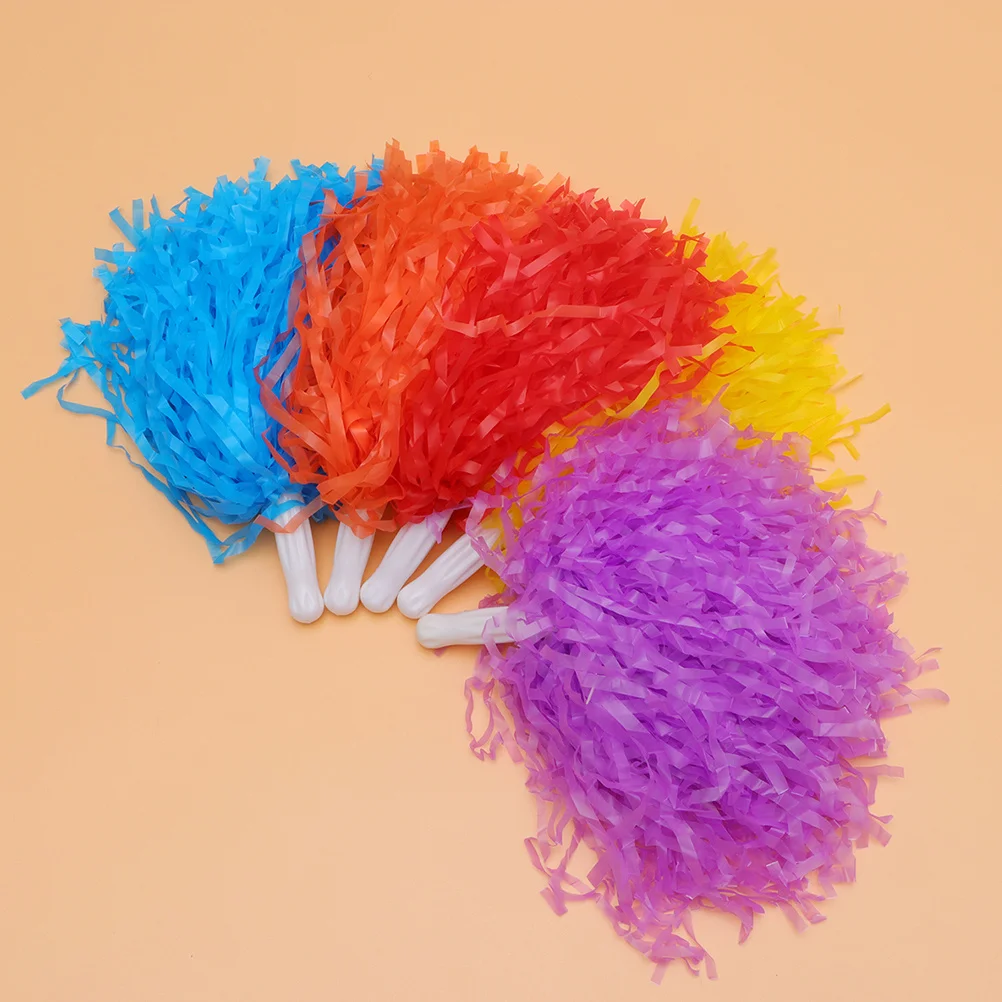 

8Pcs Cheerleaders Poms Premium Material Lightweight Unbreakable Bright Color Competition Props Cheerleaders Poms