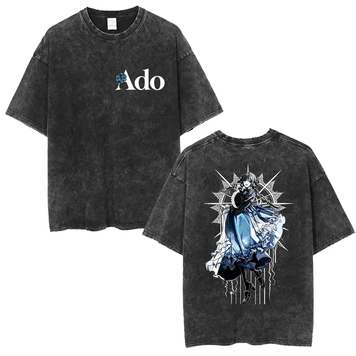 2026 Neue Ado Vintage Washed T-Shirts Japanische Harajuku Mode Oversized T-Shirt Herren Damen Sommer Ästhetische Kleidung T-Shirt Tops