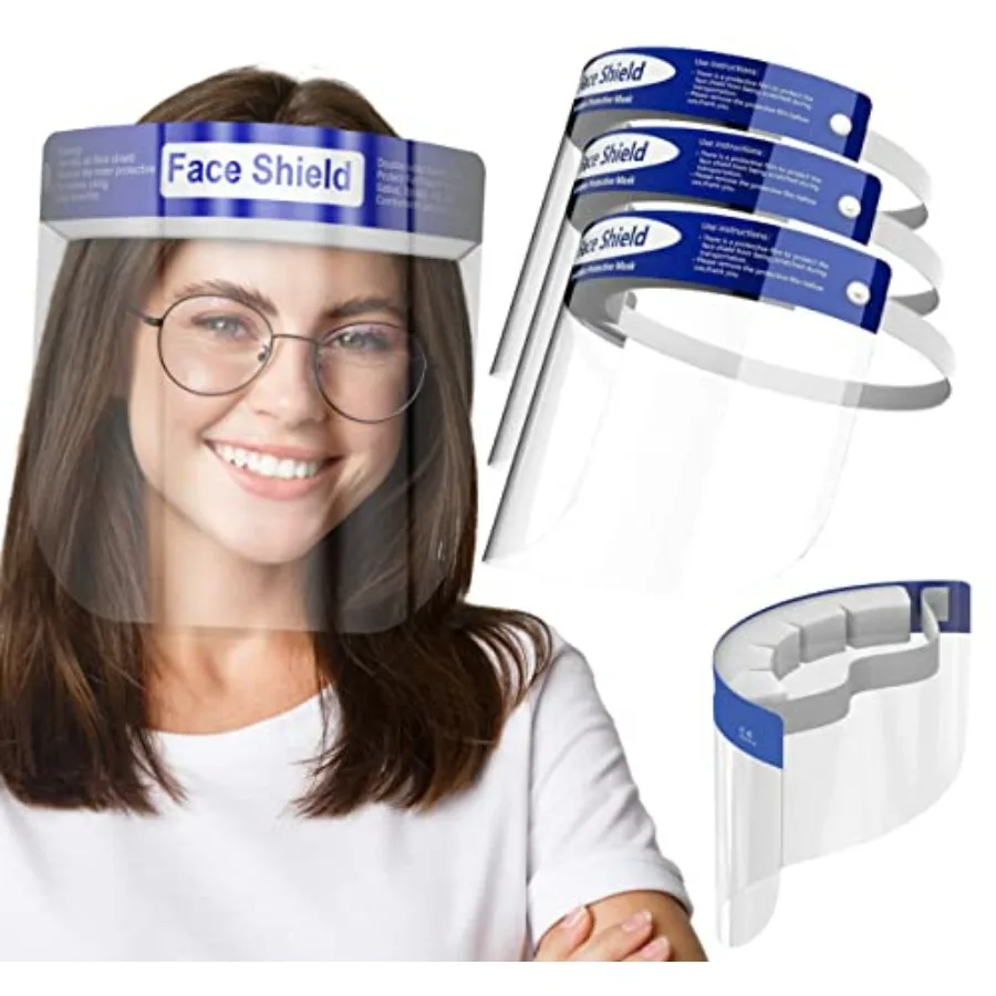

Face Shield 10 Pack Clear Plastic Face Shields for Women, Men and,Anti-Fog, Lightweight Reusable Face Shield Mask, Safety Visor