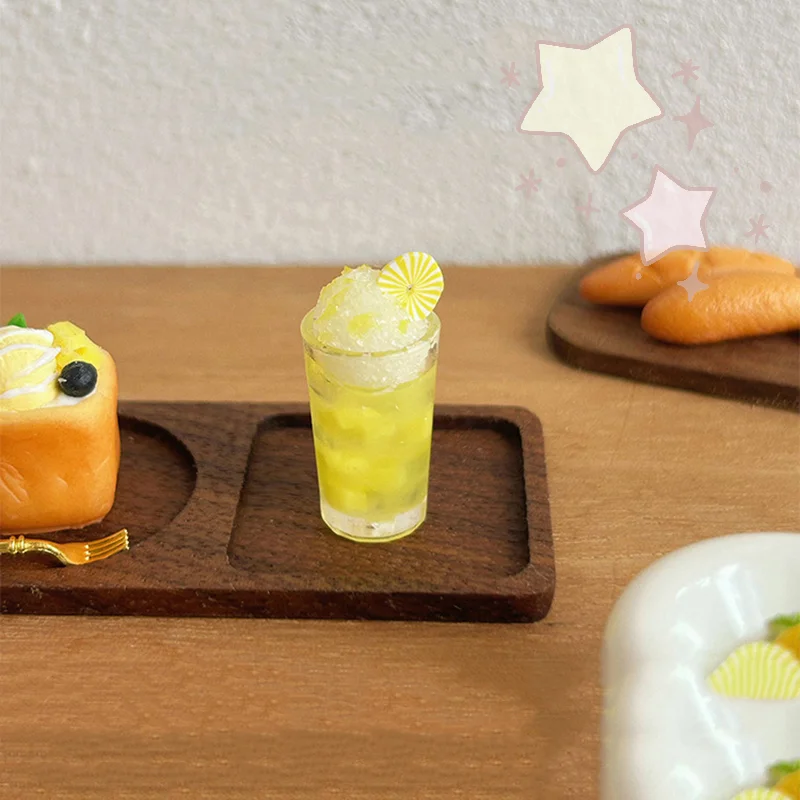 1/2 قطعة 1:12 مقياس دمية صغيرة الأناناس عصير شرب كوب نموذج مايكرو مصغرة المشروبات ديكور للطفل التظاهر اللعب اللعب #5