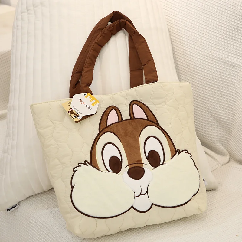 MINISO Disney Genuine Kiki Cute Plush Nut Pendant Portable Shoulder Bag Large Capacity Shopping Bag Crossbody Bags for Women