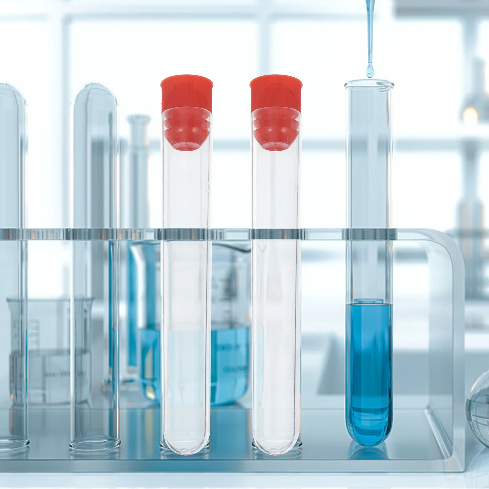 

1 set Test 16x105mm Plastic Tubes Rack 16x50 Portable Storage Tubes Containers for Liquid Sample