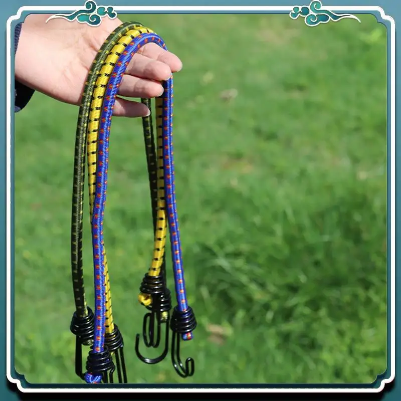 

Reliable Bungee Cord High Elasticity Rubber Tied Rope With Hooks Outdoor Tent Assembly Camping Luggage Tool Outdoor Accessories