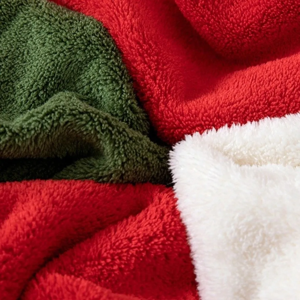 Christmas Theme Washing Towel Red Green 35x75cm Cotton Washing Towel Soft Thicken Coral Fleece Bath Towel Gift Holiday Present
