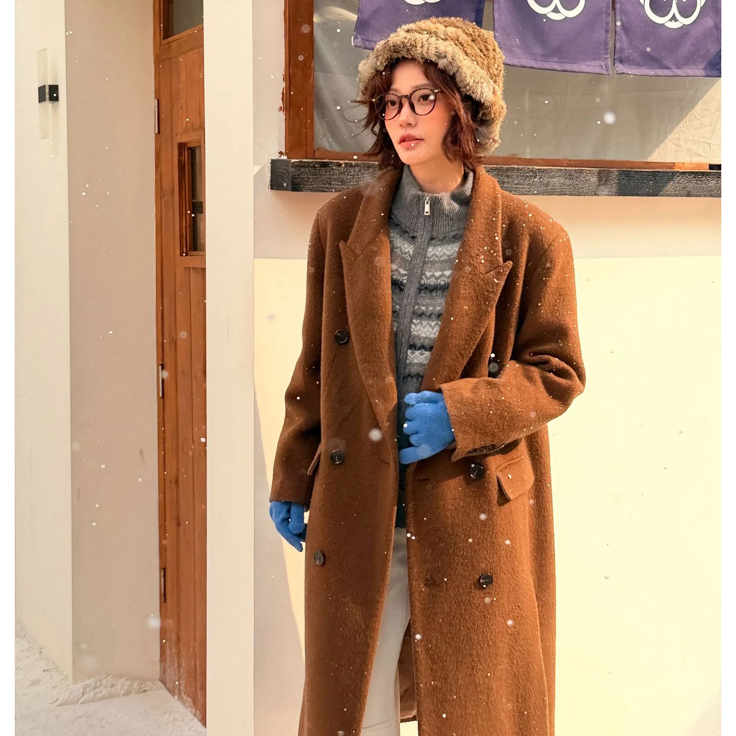 Allingentle damespak lange blazer wollen modejas overjas voor casual dagelijkse outfits op maat gemaakt