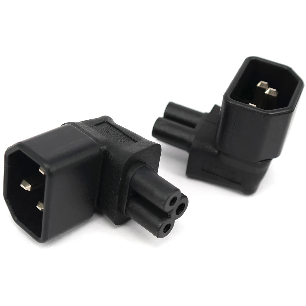 Adaptador de corriente Universal IEC 320 C14 a C5, convertidor Vertical, ángulo de 90 grados, Conector de enchufe de CA C5 a C14