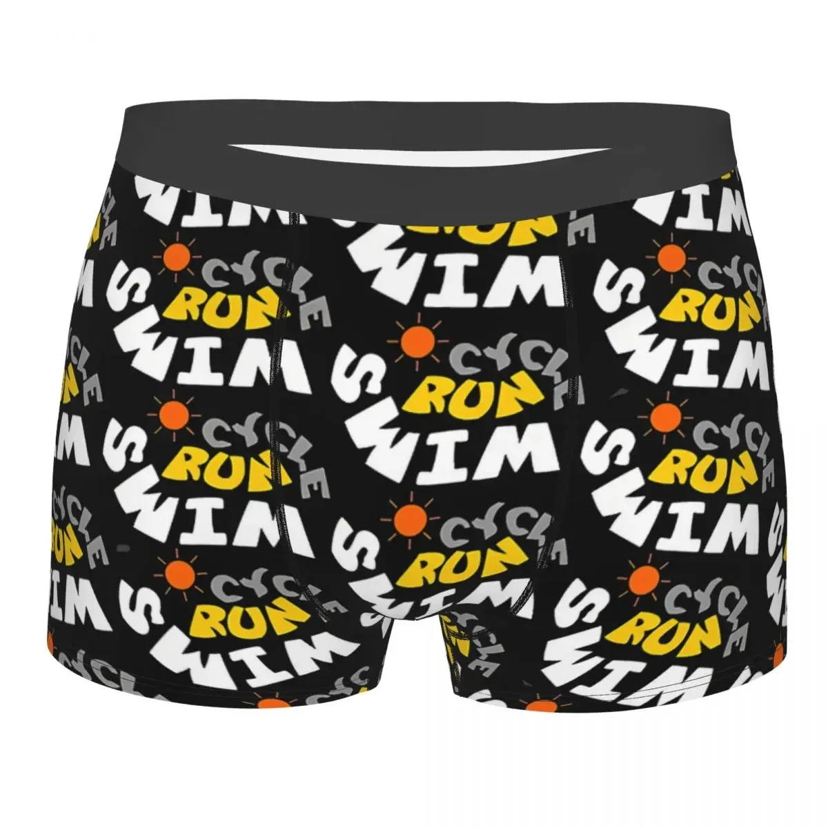 Run Cycle Swim Men Boxer Briefs Bicycle Bike Highly Breathable Underwear Top Quality Print Shorts Birthday Gifts