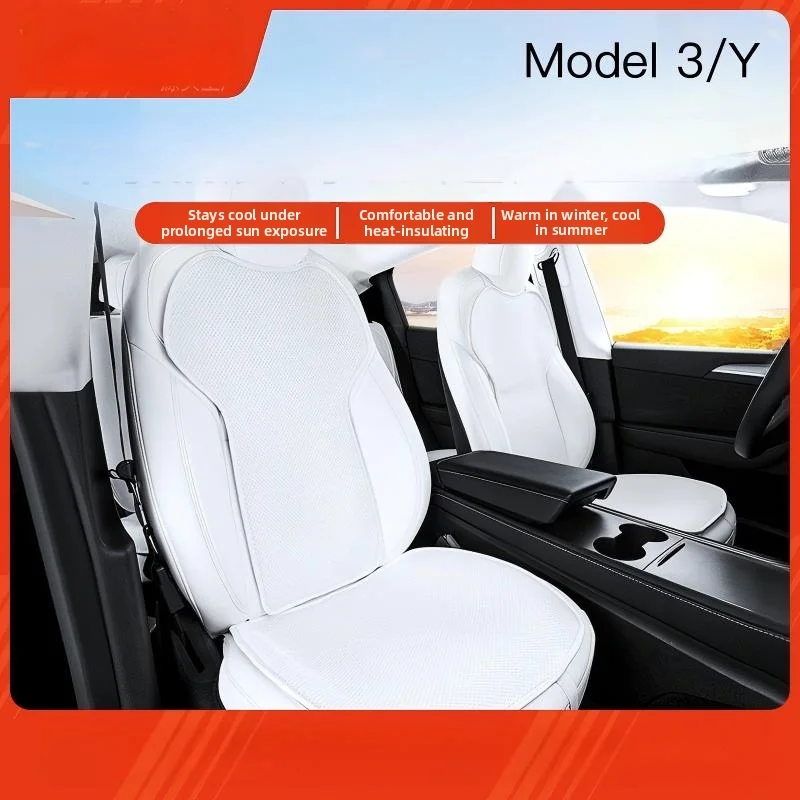 For Tesla Model 3/Y Ice Silk Seat Cushion Ventilation Comfortable Four Seasons Universal row Set Car Accessories Interior