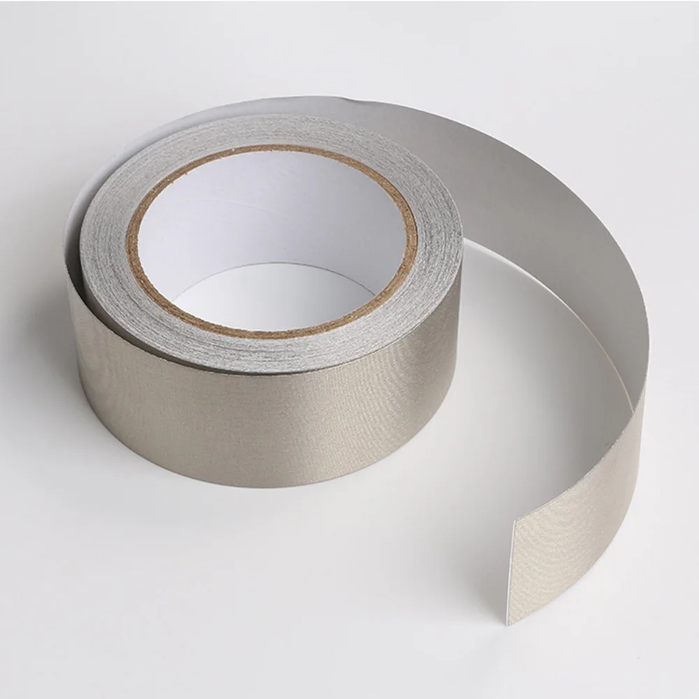 Silver Conductive Fabric Cloth Tape Single-Sided Adhesive Tape For Laptop Cellphone LCD EMI Shielding 20 Meter/roll