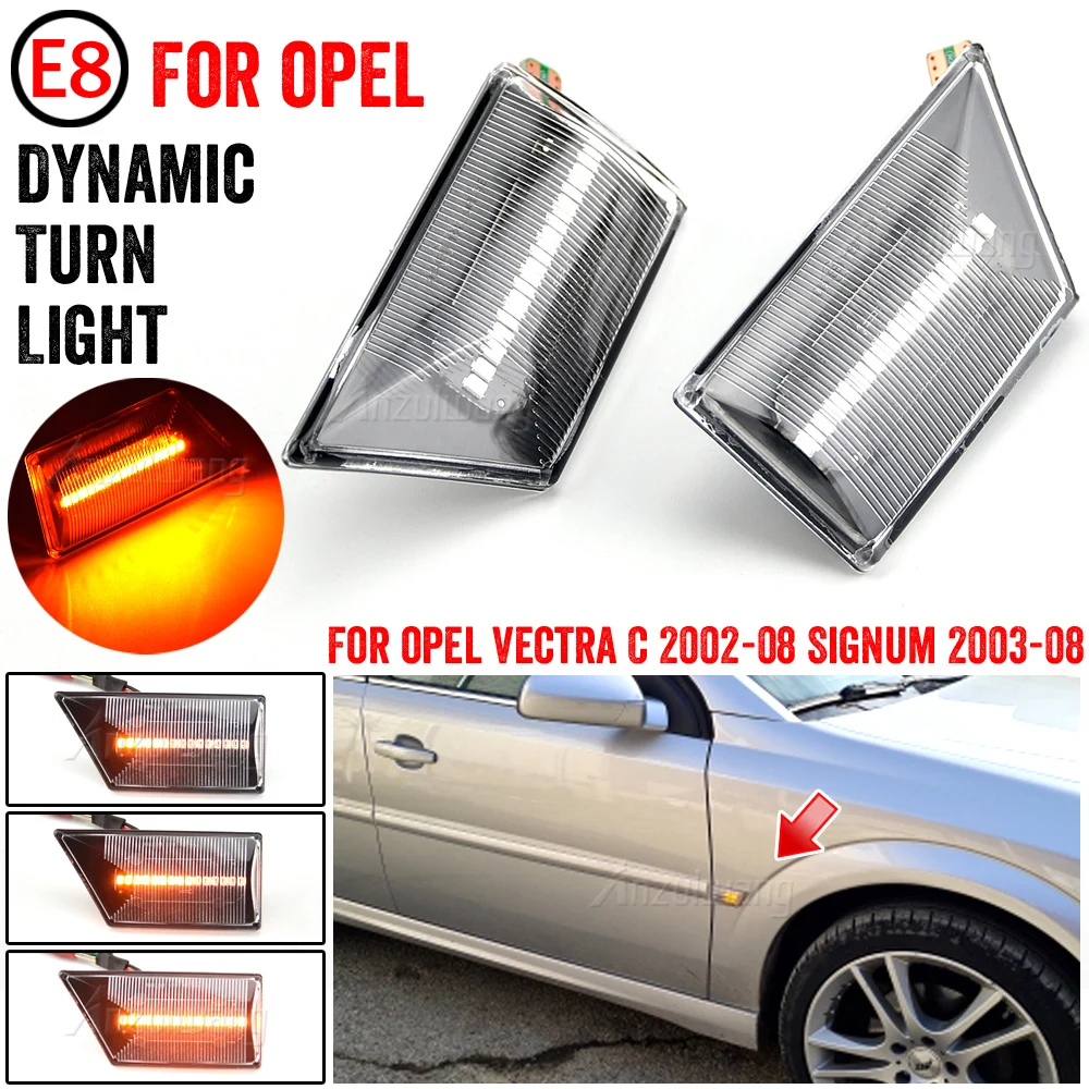 

Error Free High quality Car LED Dynamic Blinker Side Marker Lights Repeater Signal Lights For opel Vectra C Signum