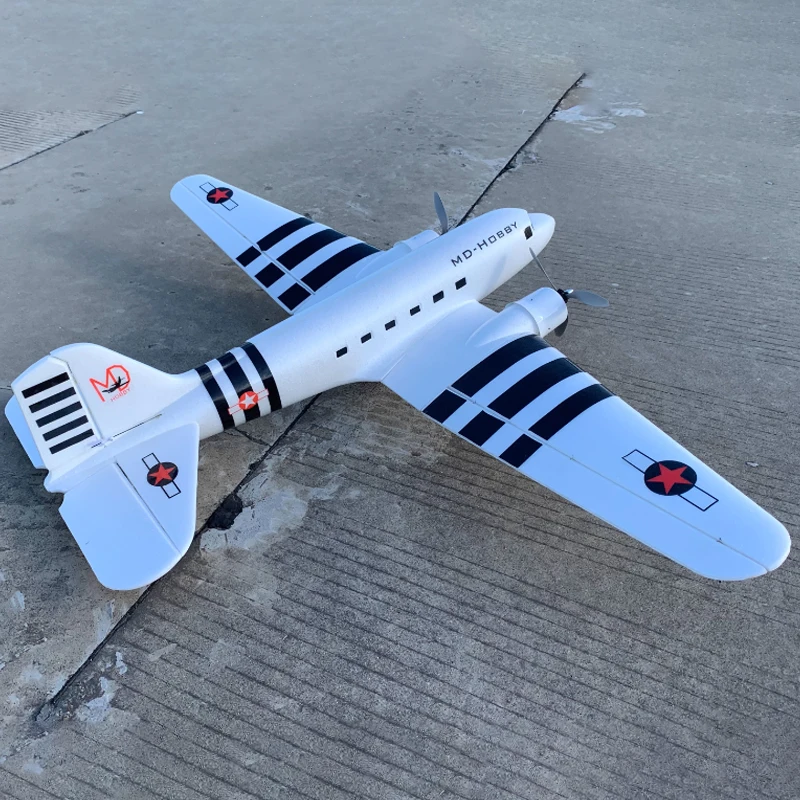 47 Inch 1.2-Meter Remote-Controlled Fixed Wing Model Aircraft C-47 Transport Aircraft Dc3 Passenger Plane Model Aircraft