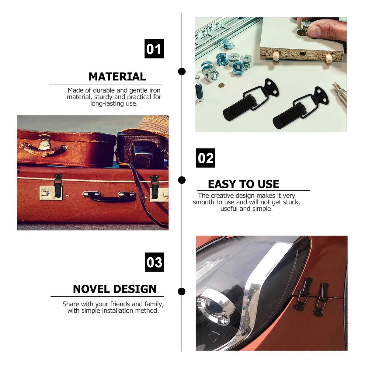 

12pcs Durable Metal Luggage Buckle Spring Lock Sturdy Suitcase Latch Wooden Box Closure Easy Install Smooth Opening