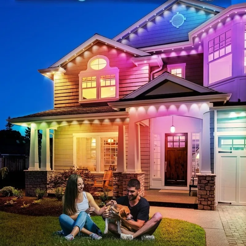 

Smart APP-Controlled LED Color-Changing Eave String Lights - Waterproof Indoor/Outdoor Decorative Lighting for Garden, Festival,