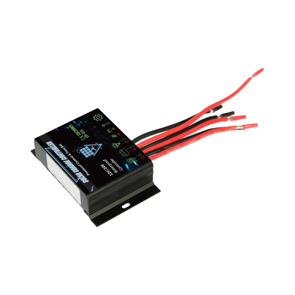 BLACK 10A Solar Controller Waterproof Solar Charging Controller MCT Charging Algorithm Short Circuit Prevention