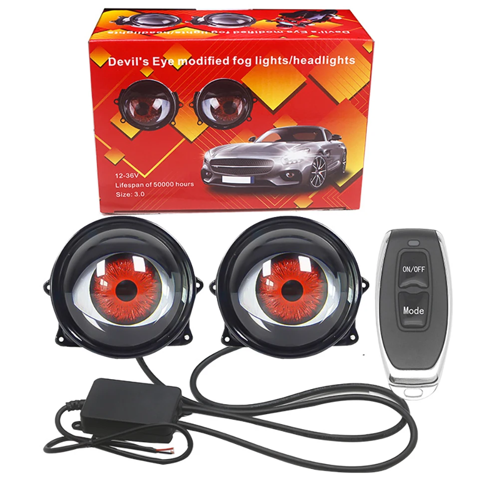 

New Car Perspective Lamp Car Headlights Devil's Eye LED Lights Modification Car Motorcycle Lens Lamp Universal