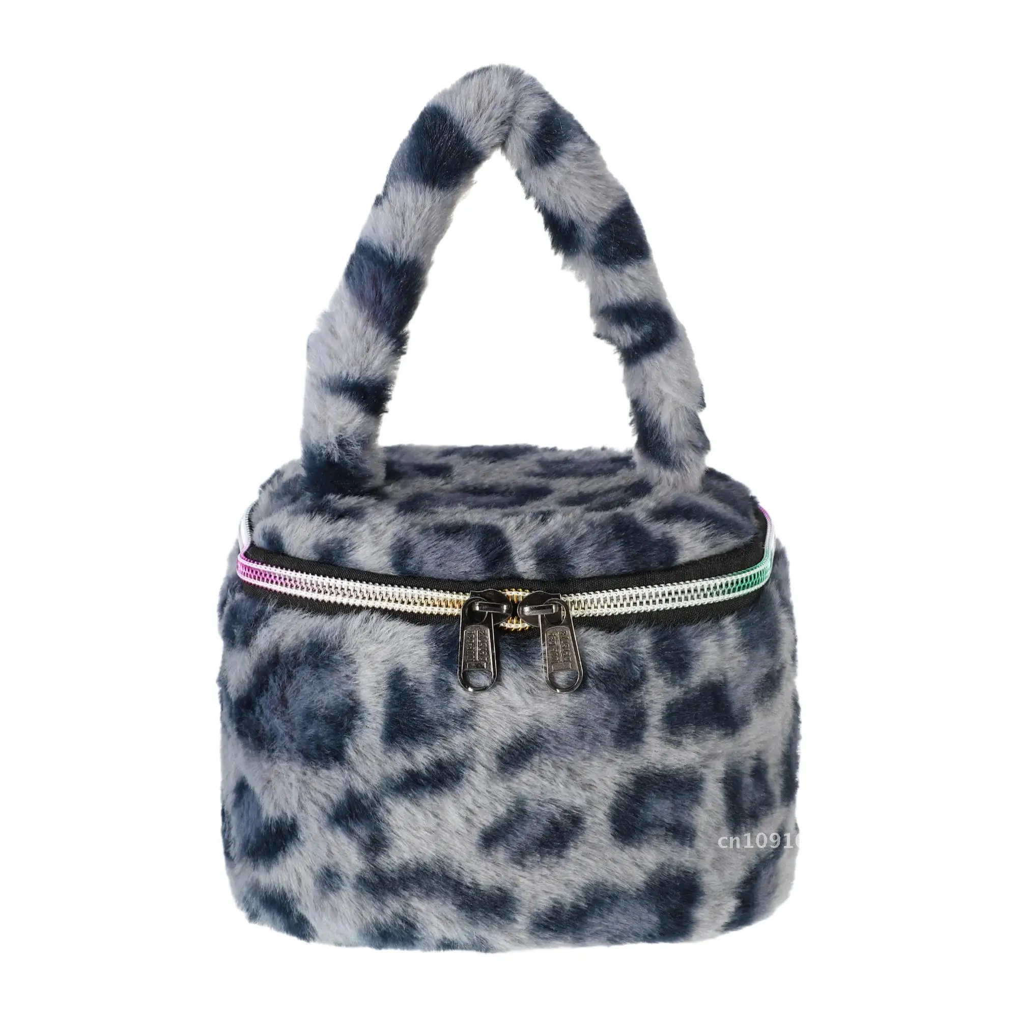 Borsa per riporre le unghie da donna vintage Borsa portatile leopardata femminile Organizzatore cosmetico Scatola stampata Contenitore per trucco con cerniera