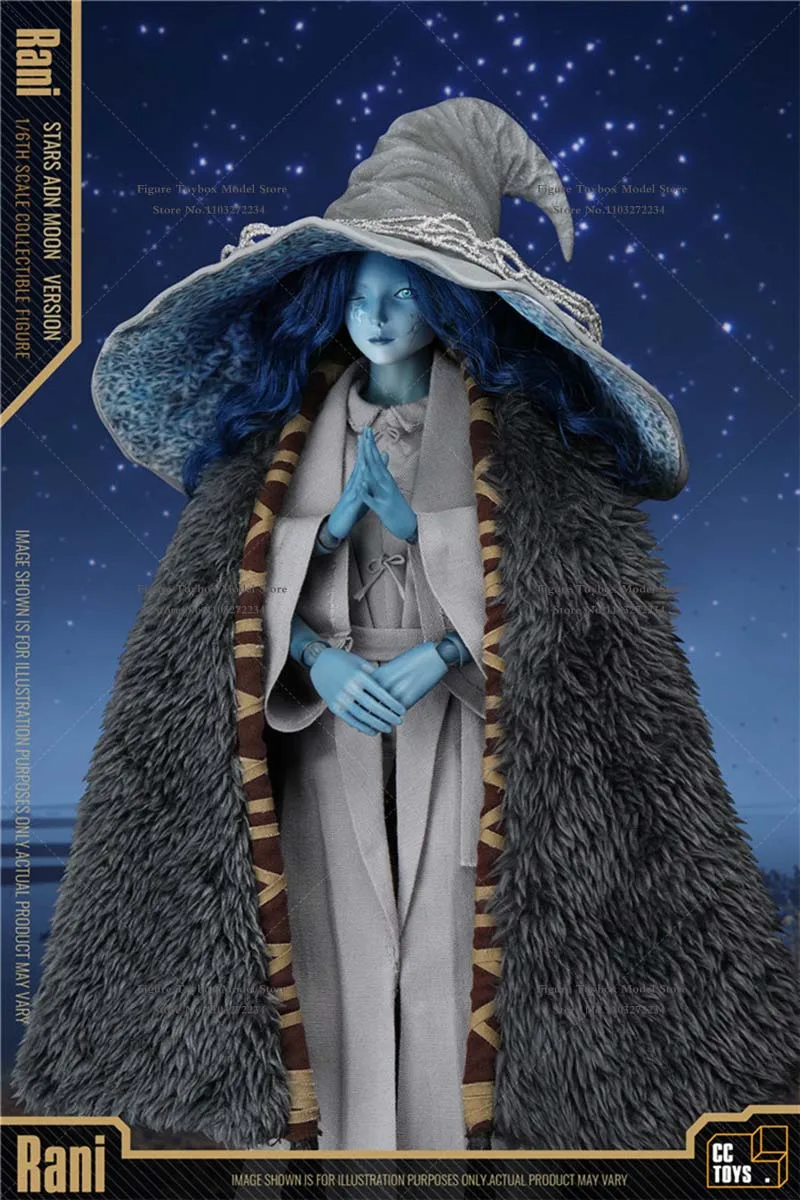 CCTOYS 1/6 Rani Blue Hair Witch Movable Girl Action Figure Double Head Sculpts Delicate 12