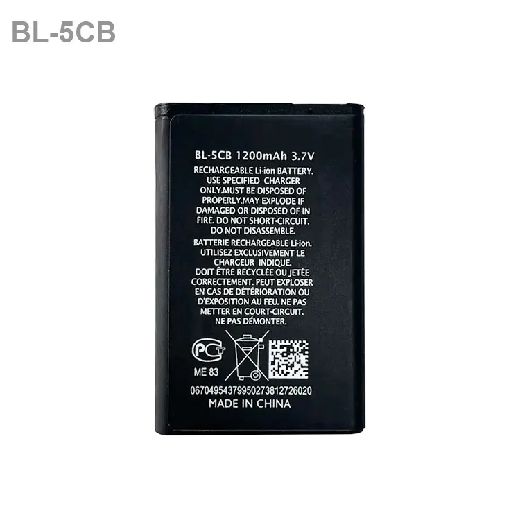 BL-5CB Lithium Batteries 3.7V 1100mAh BL 5CB Rechargeable Cell for Nokia 105 106 107 1050 3100 5130 BL5CB Mobile Phone Battery