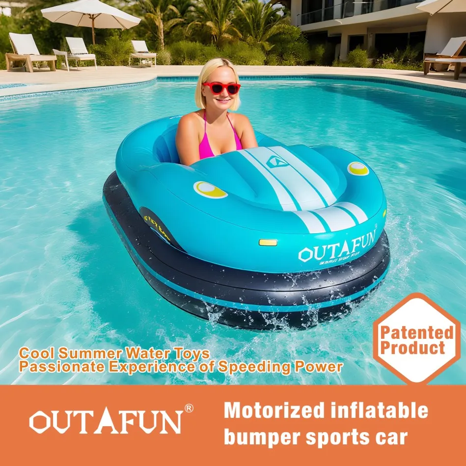 Motorized Inflatable Bumper Car Pool Float 1 Passenger PVC Adult Water Toy for Pool Lake Amusement