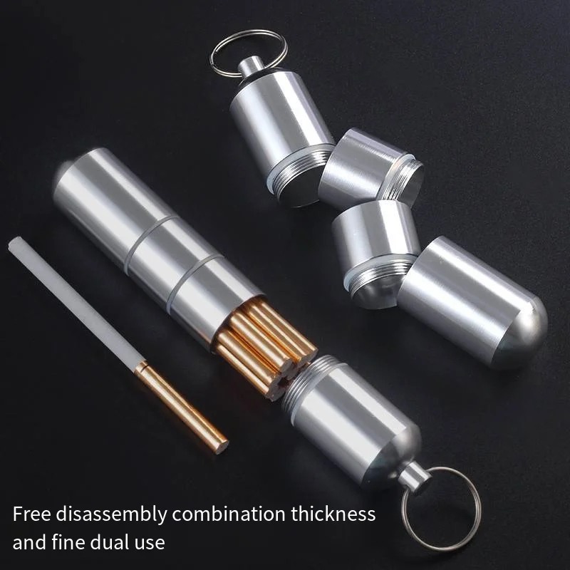 Extended Aluminum Alloy Cigarette Box Waterproof Cigarete Case Pill Toothpick Capsule Cigarette Accessory Mens Gift Gadgets