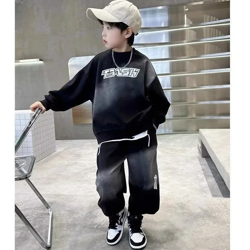 2025 Boys Spring Children's Set Sportswear Children's Sweatshirt Two-piece Suit Handsome and Fashionable Children's Clothing