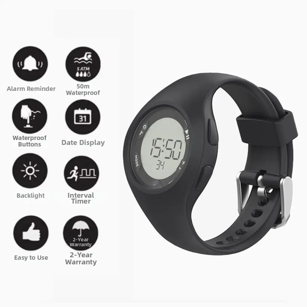Fashion Waterproof Outdoor Sport Watch LED Display Shock Alarm Chrono Clock Thin Design Digital Watch Men