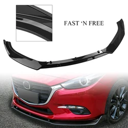 Alerón de parachoques delantero para coche, placa protectora inferior, divisor, soporte de tira, hoja de tablero para Mazda 3 Axela Sedan 2014-2018