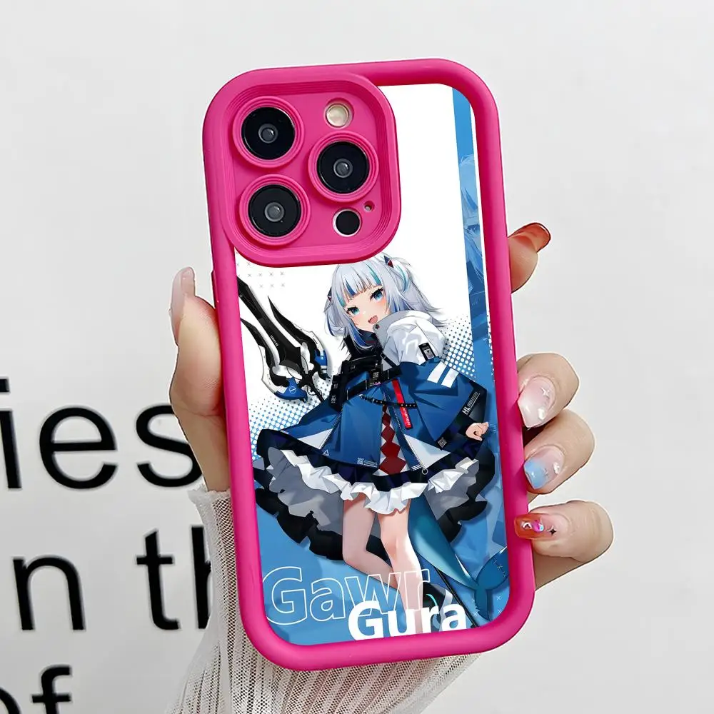 

Чехол Holo Gawr Gura из утолщенного ТПУ для iPhone 17 16 15 14 13 12 11 Air Pro Max Plus, цветной