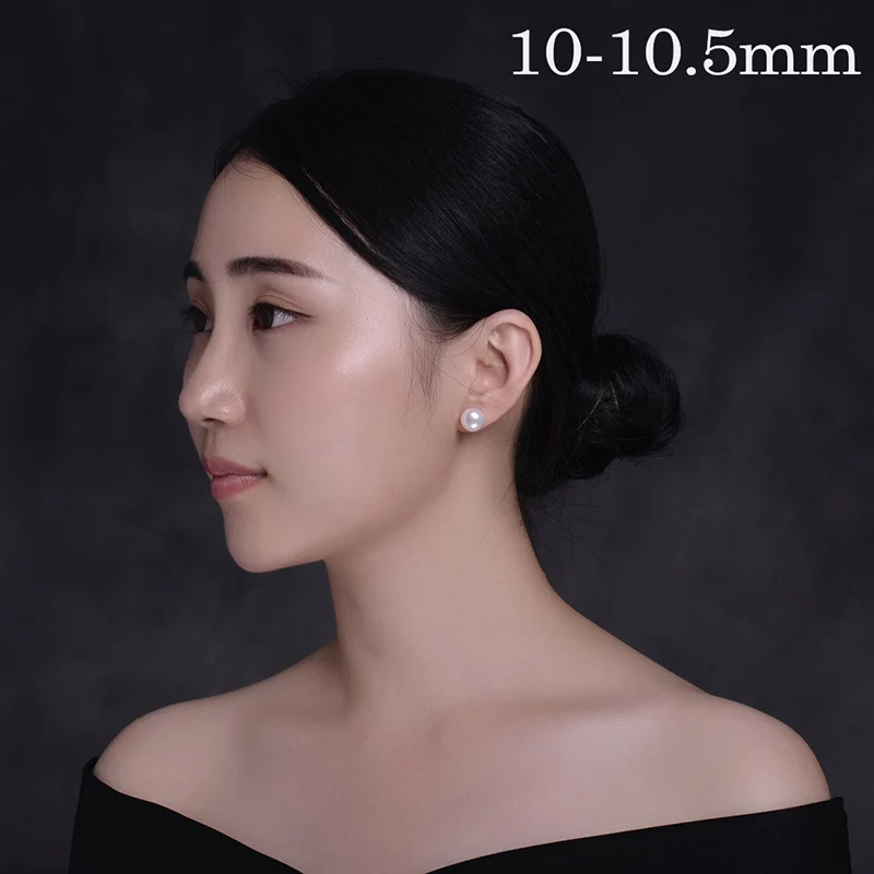 Sinya Big Size AAAA Grade Freshwater Pearl S925 Sterling Silver Jewelry Stud Earring for Mother Women Ladies