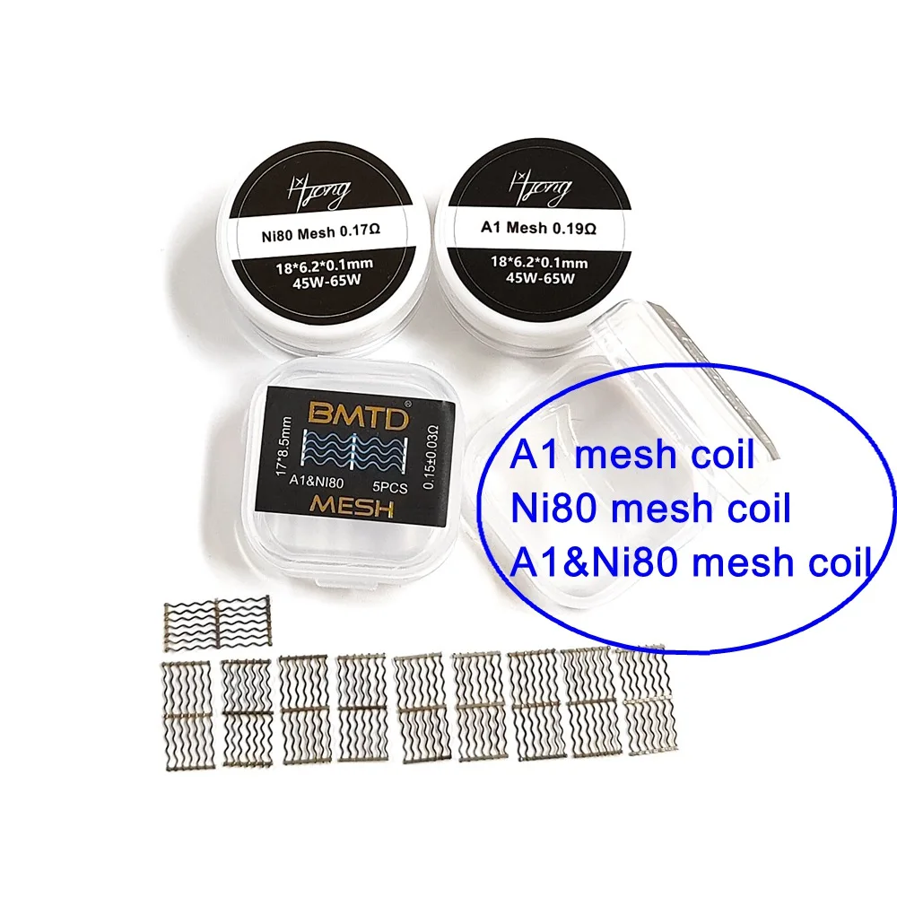 100pcs~5pcs Mesh Wire Mix A1 Ni80 6.2/8.5mm NexMesh Heating Wire Coil For Kylin M/ Profile M/Pro/Zeus X Mesh/Meshed