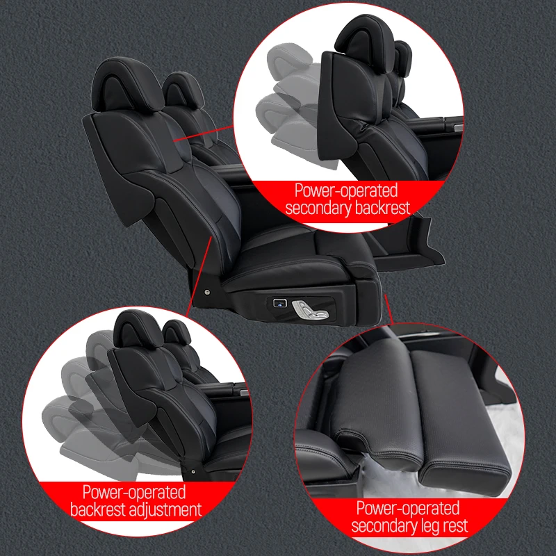 Customized products：Captain Seats SuvVIP Leather Console Armrest Electric Folding Seats with Ventilation Heating and Mass