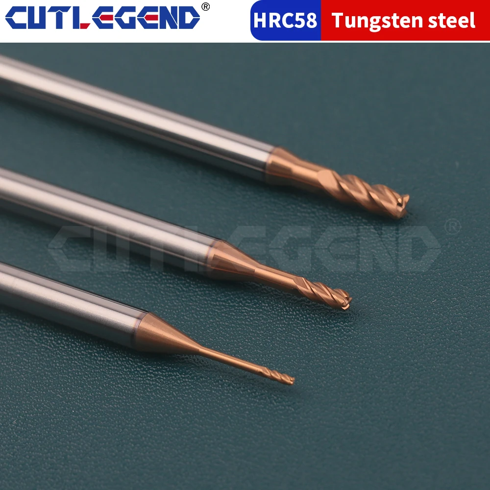 1mm 1.5mm 2mm 3mm R0.1 R0.2 R0.3 R0.5 Long Neck Corner Radius End Mill CNC R Bullnose Cutter Tungsten Carbide Steel Metal Router