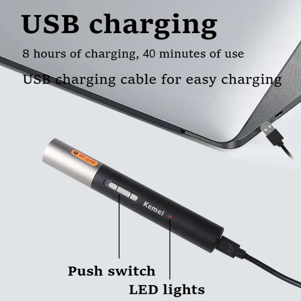 Kemei 6668-男性と女性のための1つのペンで構成されるフェイシャルトリマー,電気ひげと顔のボディ,眉毛の輝き,ビキニライン