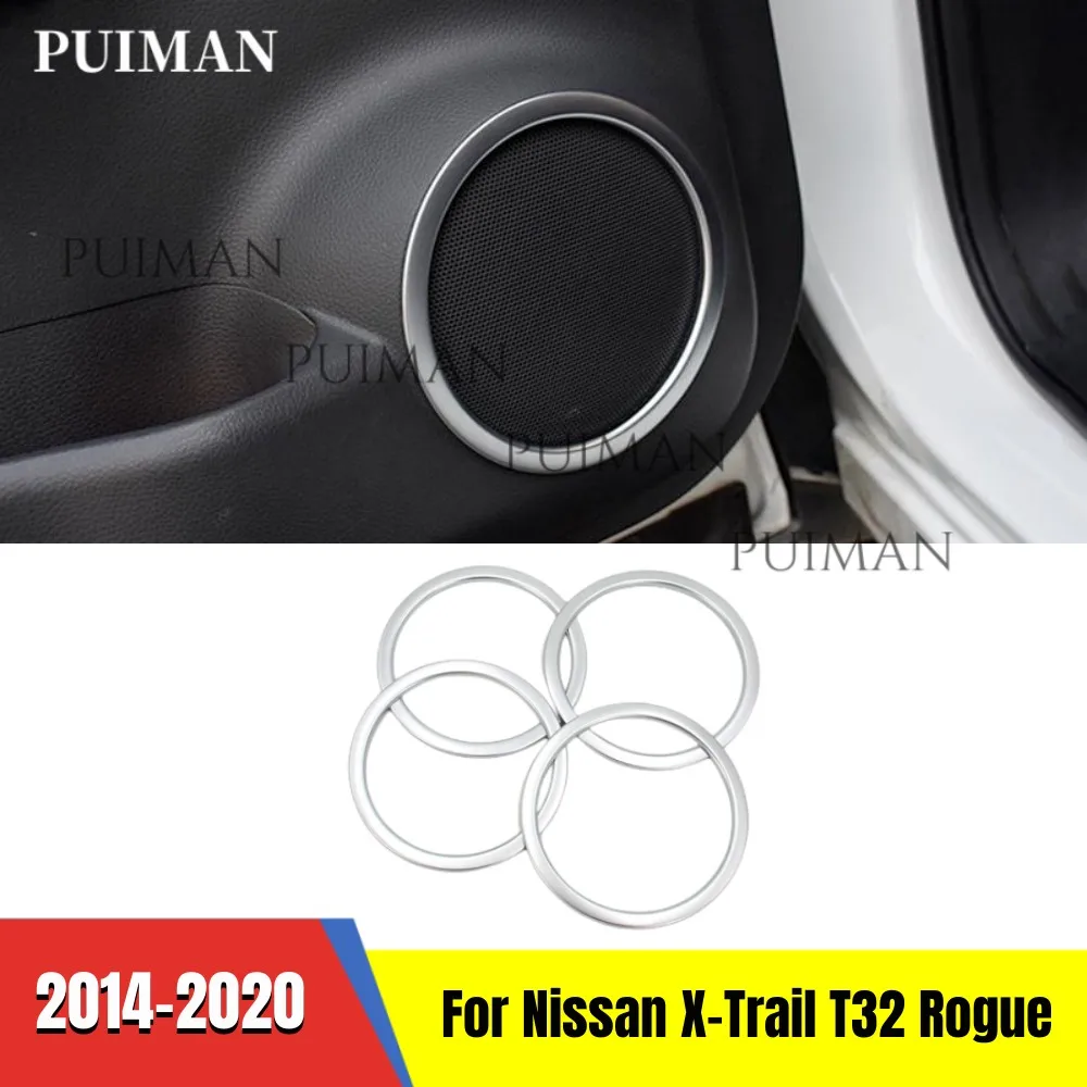 

ABS Plastic Chrome Door Speaker Ring Cover Decoration Trim For Nissan X-Trail Xtrail X Trail Rogue T32 2014-2020 Accessories