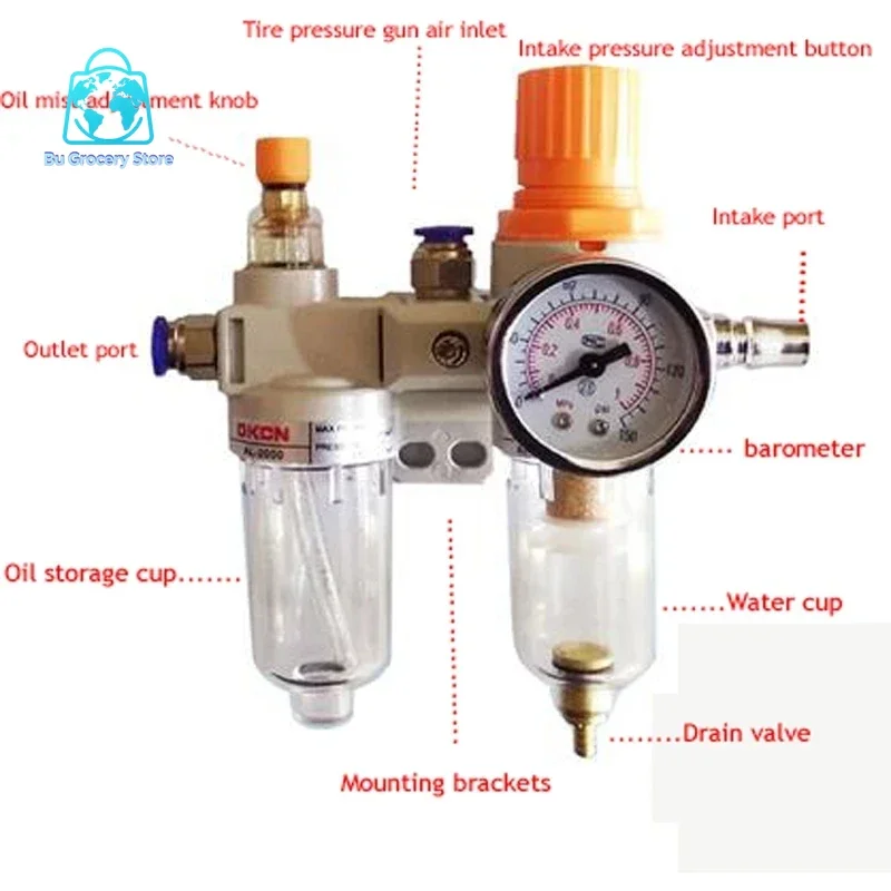 Suitable for     Tire Changer Machine Regulator Unit Filter Lubricator Oil Air Separator For