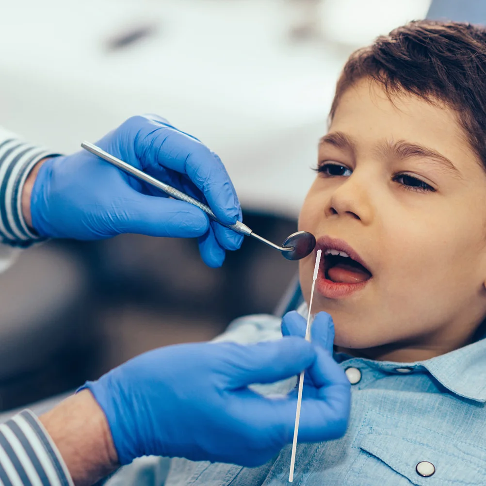 60 buah Flocking Swab Oral alat deteksi hidung nasopyngeal koleksi spesimen sederhana