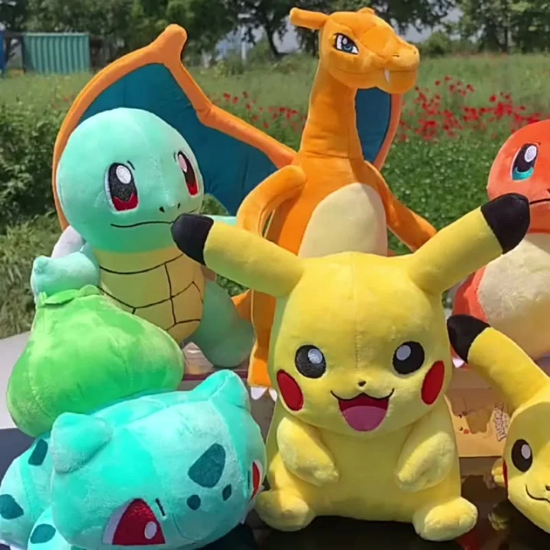Anime Pokemon Pikachu Mew Snorlax Eevee Bulbasaur Psyduck Kawaii Wypchana pluszowa zabawka Torba szkolna Plecak Breloczek Lalka Prezent