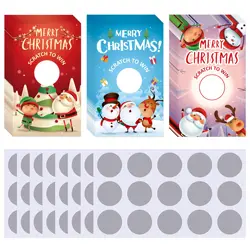 30 Pieces Christmas Scratch Off Cards Stickers Christmas Party Games Christmas Holiday Blank Gift Certificate for Festive Raffle