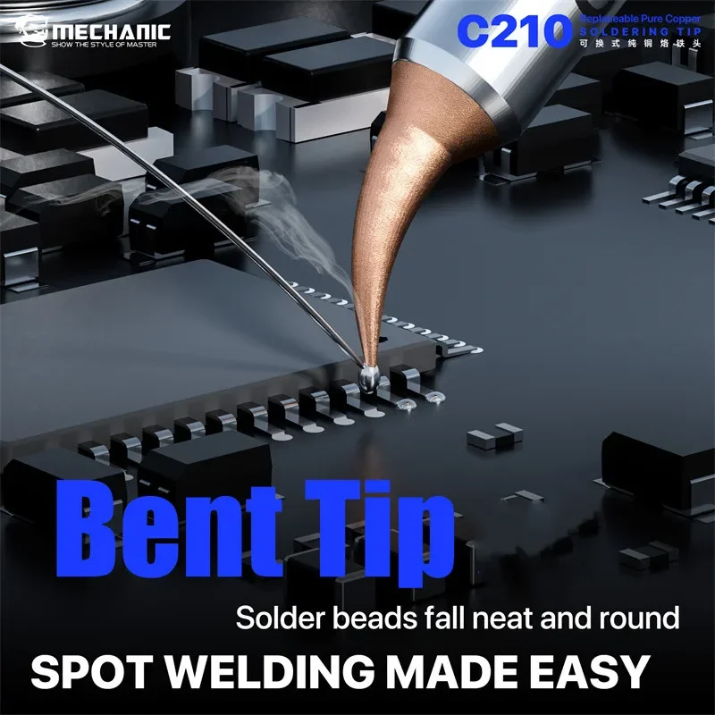 MECHANIC 0,1mm Ultrafeine Lötspitzen Manuelles Werkzeugset Antistatische Lötköpfe für C210 Station Reparaturwerkzeug-Kit – Detail 5