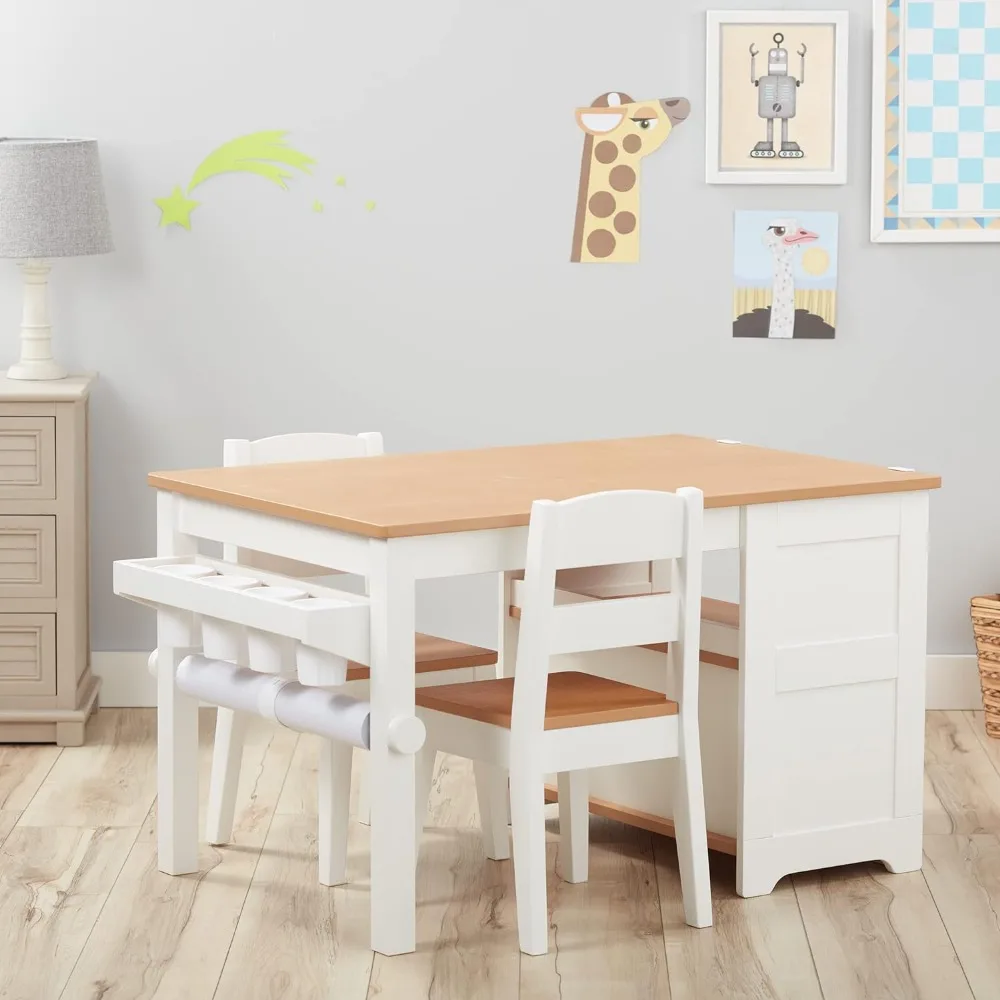 Meja & kursi Seni kayu Set-putih-meja kerajinan anak, furnitur anak-anak