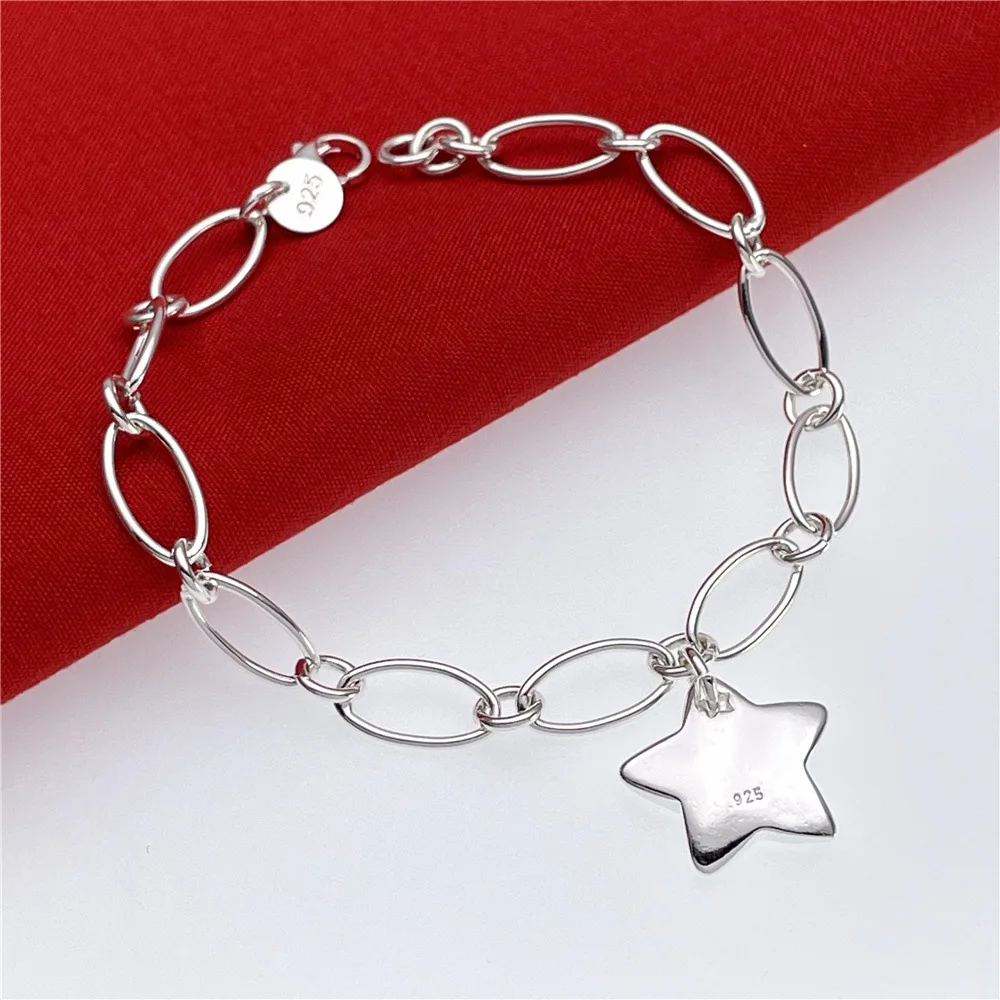 Charms 925 Sterling Silver Star Bracelets for Women Lady Wedding Accessories Party Gift Party Fashion Jewelry