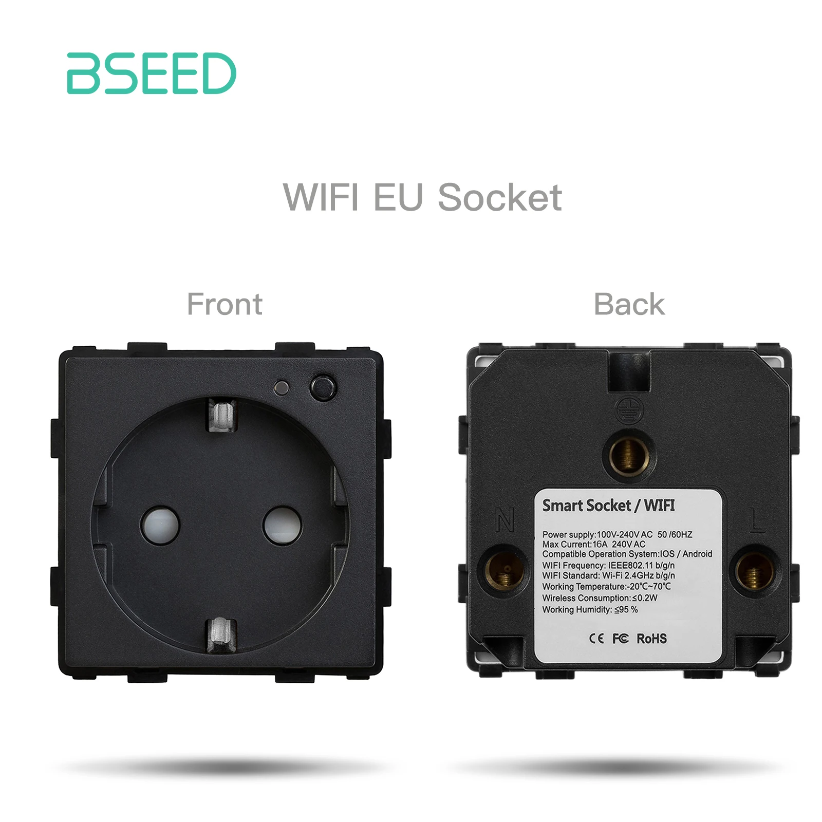 BSEED EU Stanndard Wifi Stopcontacten Power Monitor Outlets Tuya Smart Life Alexa App Controle Timing Functie DIY Onderdelen