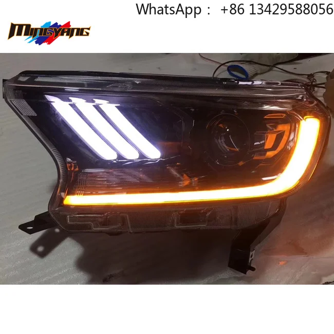 Mustang diseño de alta qualidade lâmpada de cabeça, 2015 + t7 para farol ford ranger