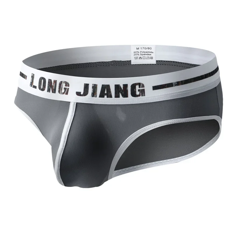Men Briefs Summer Sexy Underwear Ice Silky Low Rise Brief Male Panties Calzoncillos Hombre Slip Underwear Penis Underpants