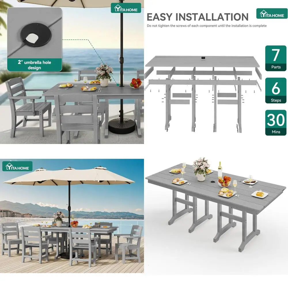 HDPE Patio Dining Table or 6, 71