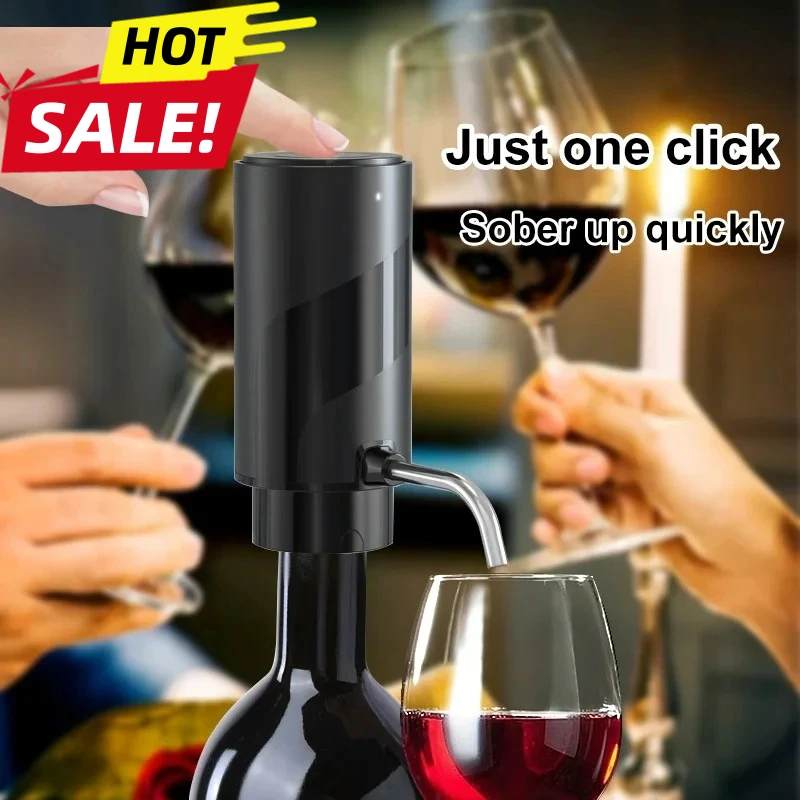 Intelligent Wine Aerator Dispenser Rechargeable One Touch Electric WineDecanter Liquor Dispenser Set Bar Party Wine Accessories