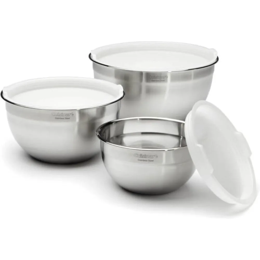 

Stainless Steel 3-Piece Mixing Bowl Set for Kitchen, Durable and Versatile