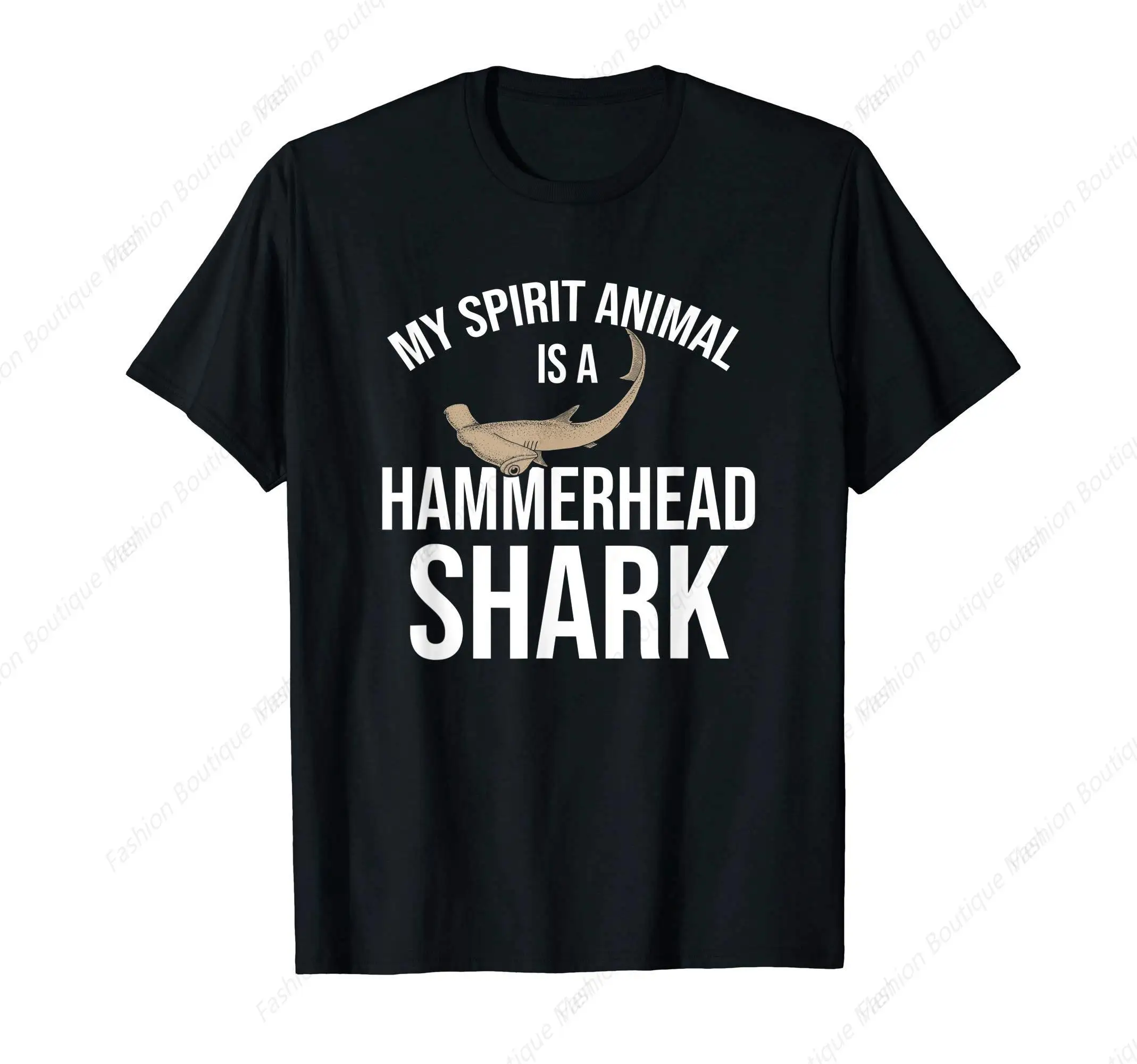 My Spirit Animal Is A Hammerhead Shark Shark Hammerhead T-Shirt O-Neck Cotton Short Sleeve High Quality Shirt