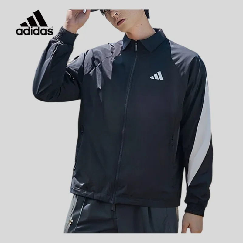 Spring and Autumn Adidas New Woven Men's Clothes Casual Fashion Lighting Sports Windproof Top JN1829