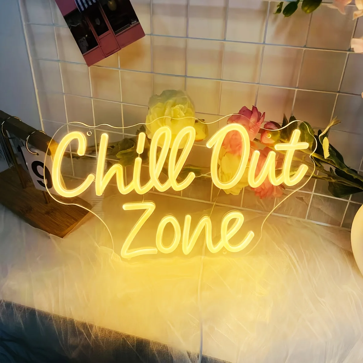 

Chill Out Zone Neon Sign Dimmable LED Neon Light USB for Bar Bedroom Game Room Home Office Hotel Game Room Fashionable Decor